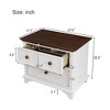 LIVAREEmlen Wooden Captain 2-Drawer Nightstand Kids End Side Table for Bedroom, Living Room, Kids' Room, White+Walnut - 2 of 4