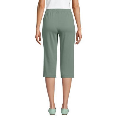 Lands' End Women's Sport Knit High Rise Elastic Waist Capri Pants Small Lily Pad Green Target