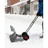 Coucheta Snow Pusher Shovel for Driveway with Wheels, Heavy Duty Push Snow Shovel 5 Position Angled Blade, Adjustable Handle, Rolling Snow Shovels - 2 of 4