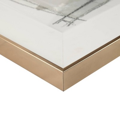 Abstract Neutral Tones Double Matted Framed Glass Wall Art