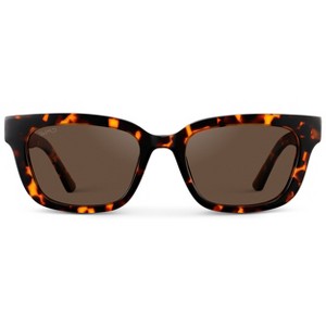 WMP Eyewear Womens Polarized Rectangular Sunglasses, Narrow Acetate Frame, 5-Barrel Hinges, Hand-Polished Finish - 1 of 4