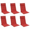 vidaXL Chair Cushion Outdoor High Back Chair Cushion Seat Pad Oxford Fabric - Red 6 Pack - 3 of 4