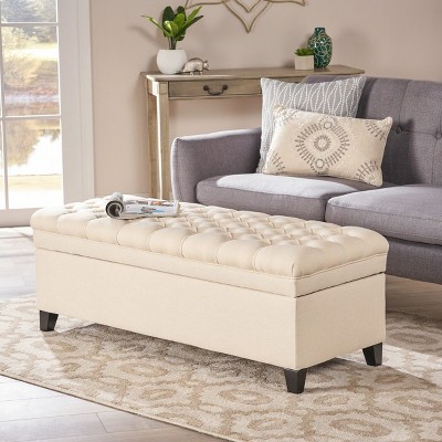 NicBex 50 Inch Storage Ottoman Bench with Legs,Ottoman with storage for Living Room,Bedroom,Entryway