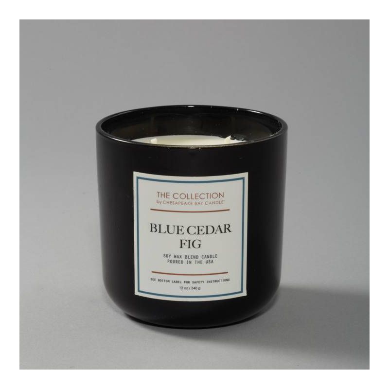 2-Wick Black Glass Blue Cedar Fig Lidded Jar Candle 12oz - The Collection by Chesapeake Bay Candle, 5 of 11