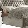 95" Queen Bed Versailles Bed Vintage Gray Synthetic Leather & Bone White Finish - Acme Furniture - 3 of 4