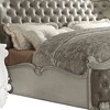 95" Queen Bed Versailles Bed Vintage Gray Synthetic Leather & Bone White Finish - Acme Furniture - image 3 of 4