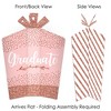 Big Dot of Happiness Rose Gold Grad - Table Decorations -  Graduation Party Fold and Flare Centerpieces - 10 Count - 2 of 4