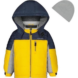 LONDON FOG Boys' Stylish Winter Puffer Coat With Beanie Hat - 1 of 4