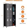 6-Door Metal Office Storage Cabinet with 27 Hooks & 9 Shelves, 72" Tall Steel Lockers, Employee Locker Cabinet - 3 of 4