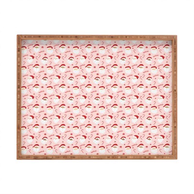 Lathe & Quill Peppermint Santas Rectangular Tray -Deny Designs
