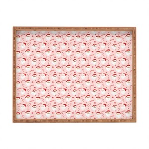 Lathe & Quill Peppermint Santas Rectangular Tray -Deny Designs - 1 of 2