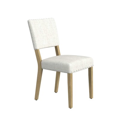 Classic Farmhouse Linen Upholstered Side Chair in Blue, Set of 2
