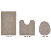 Edge Bath Rug 100% Premium Cotton Ultra-Soft Water Absorbent Tufted Solid Reversible 3 Piece Bathroom Rug Set for Machine Washable Bathmat - 2 of 4