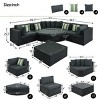 7-Piece Wicker Patio Conversation Set, All-Weather Rattan Sofa with Coffee Table, Thick Cushions, Colorful Pillows – Maison Boucle - 4 of 4