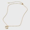 14K Gold Dipped Crystal and Mother of Pearl Circle Spinner Initial Necklace - A New Day™ - 3 of 4