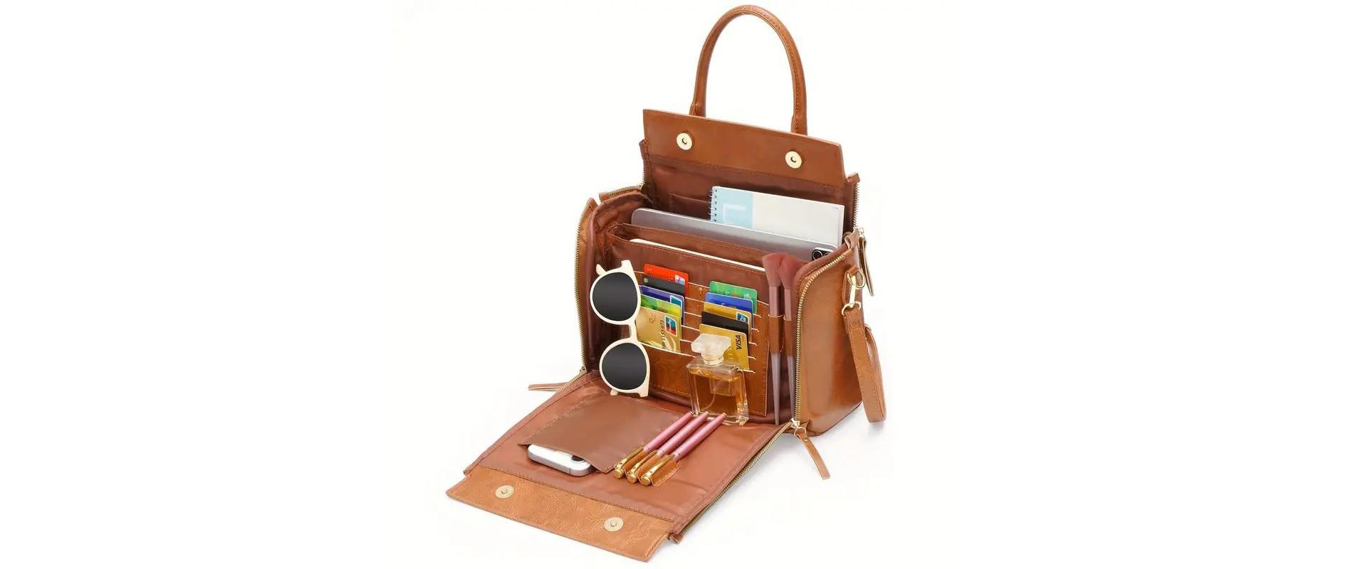 Crossbody Bags for Women, Real Leather Crossbody Handbags Purses Sling Crossover Shoulder Bag Shoulder Handbags Brown