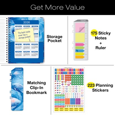 Global Printed Products Hardcover CY 2025 Fashion Planner - 8.5"x11" (Blue Koi)
