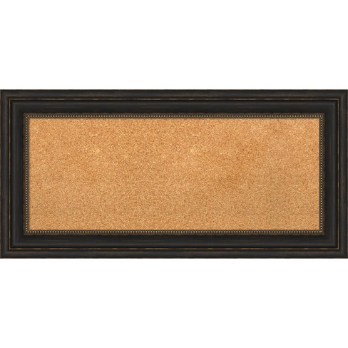 Amanti Art Natural Cork Board Framed Accent Bronze Bulletin Board 35 In ...