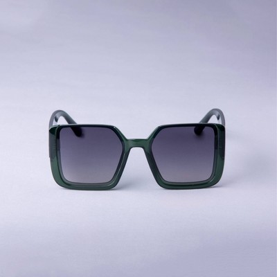 Women's Angular Open Top Square Sunglasses - A New Day™ Green: UV Protection, Recycled Plastic Frame