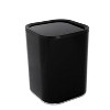 Acrylic Square with Rounded Edges Bathroom Waste Basket Black - Bath Bliss - 2 of 3