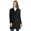 Allegra K Women's Elegant Notched Lapel Double Breasted Long Sleeve Winter Overcoat - 2 of 4