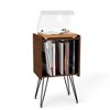 MOEPISY Record Player Stand with Vinyl Storage, 27in Tall Mid Century Modern Record Player Cabinet for Small Spaces - 4 of 4