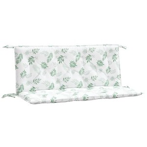 vidaXL Bench Cushion Water Repellent Outdoor Seat Cushion Pad Oxford Fabric - White and Green 47.2" - 1 of 4