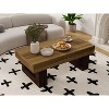 Racxily 42 Inch Wood Coffee Table, MDF Farmhouse Center Table with Sturdy Base for Living Room, Rustic Brown - 2 of 4