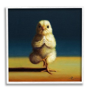 Stupell Industries Yellow Chick Meditating Yoga Pose Animal Fitness Framed Giclee Art - 1 of 4
