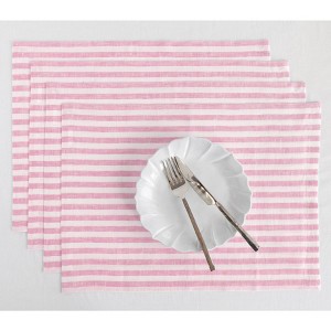 Solino Home Linen Stripe Placemats, 14 x 19 Inches Set of 4 | Amalfi - 1 of 4