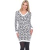 Women's Angora Leopard Print Sweater Dress - White Mark - 2 of 4