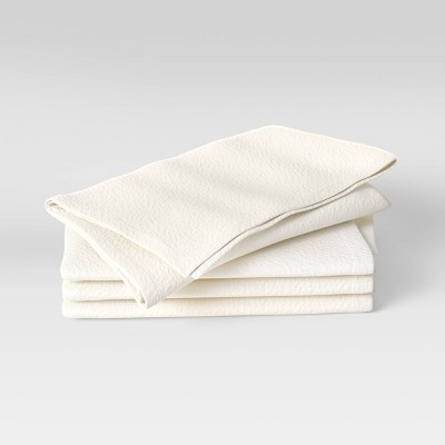 KAF Home Feast Dinner Napkins,Set of 12 Oversized, Easy-Care, Cloth Napkins, 18 x 18 in., White