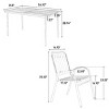 7 Pieces Metal Outdoor Patio Dining Set,Steel Square Dining Table and 6 Plastic Arm Chairs Set,Modern Garden Furniture Dining Set-Coolbibila - 4 of 4