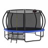 GDFStudio Shaco Outdoor/Indoor Steel Ladder Round Trampoline with Enclosure and Basketball Hoop - 3 of 4