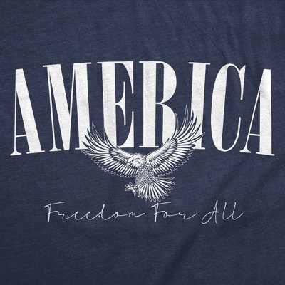 Мужские футболки Crazy Dog T-Shirts, Inc. Mens Funny T Shirts America Freedom For All Awesome Fourth Of July Tee For Men - Crazy Dog Men's T Shirt For Fourth Of July Navy M — фото 2