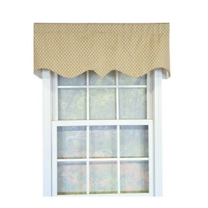 RLF Home 100% Cotton Diamonds Regal  Fully lined Windows Rod Pocket Valance 50" x 17"  Green - 1 of 4