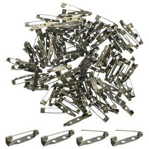 Unique Bargains Durable Multipurpose Iron Badge Brooch Pin Backs Safety Clasp 120 Pcs - 1 of 4