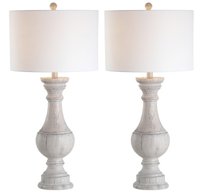 Savion 31.25" White Wash Polyresin Table Lamp Set