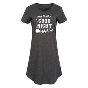 Women's - Instant Message - And To All A Good Night Christmas Graphic T-shirt Dress - 1 of 4