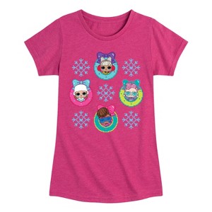 Girls' - Lol Surprise! - Snowflake Wreath Fitted Short Sleeve Graphic T-Shirt - 1 of 4