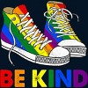Adult Design By Humans Be Kind Sneakers LGBTQIA PrideBy Legato Tendo T-Shirt - 2 of 2