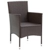 VidaXL Patio Dining Chairs 2 pcs Poly Rattan Brown - 4 of 4