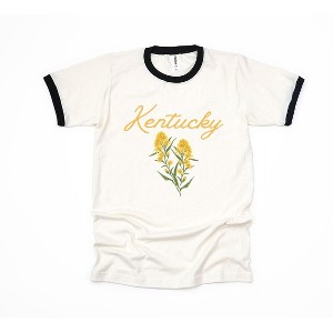 Simply Sage Market Women's Kentucky Flower Colorful Short Sleeve Ringer Tee - 1 of 3