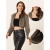 Allegra K Women's Cropped Open Front Collarless Faux Fur Jacket - 2 of 4
