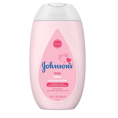 Johnson's Moisturizing Mild Pink Baby Body Lotion, Coconut Oil for Delicate Skin, Hypoallergenic - 13.6 fl oz