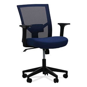 Workspace by Alera Mesh Back Fabric Task Chair, Supports Up to 275 lb, 17.32" to 21.1" Seat Height, Navy Seat, Navy Back - 1 of 4