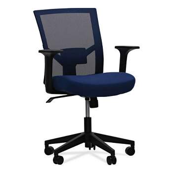 Workspace by Alera Mesh Back Fabric Task Chair, Supports Up to 275 lb, 17.32" to 21.1" Seat Height, Navy Seat, Navy Back
