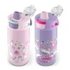 Ello 2pk Colby Kids' Stainless Steel 12oz Water Bottles Pink/Purple: Insulated Reusable Toddler Drinkware - 2 of 3