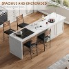 Bar Stools Set of 2, Wooden Barstools with Back & Footrest & Thick Cushion, Counter Height Bar Stools for Kitchen Island - 3 of 4