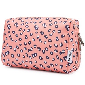 Narwey Cute Cheetah Makeup Bag Travel Cosmetic Bag Organizer Toiletry Bag Make Up Bags - 1 of 4